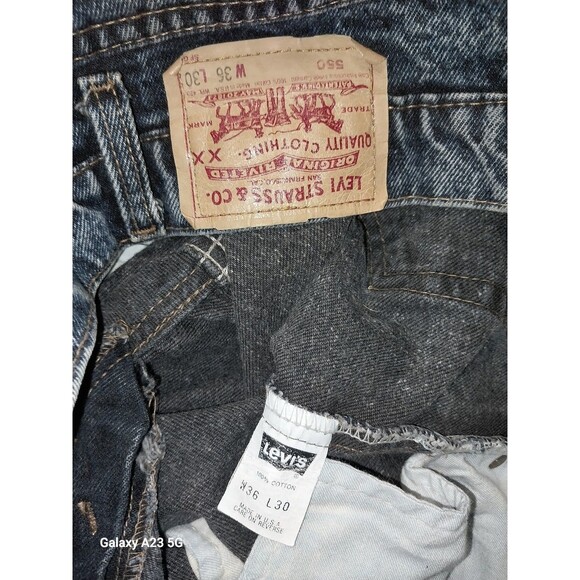 Vintage Levis 550 Jeans 36 x 30 Stonewash Straight Blue Red Tab Denim - Picture 5 of 6